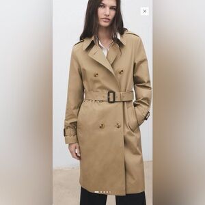 Mango Tan Belted Trench Coat